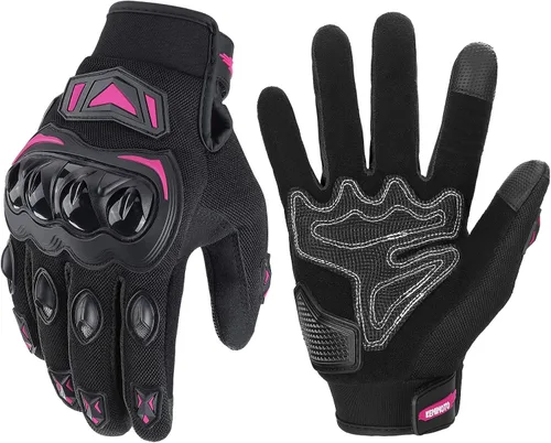 Vista 10 de KEMIMOTO - Guantes de motocicleta para hombre, guantes de ciclismo para pantalla táctil, para deportes al aire libre, en carretera, vehículo Negro