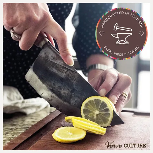Vista 3 de Verve CULTURE Juego de 2 cuchillos Thai Chef's Moon - Cuchillo de acero al carbono forjado a mano