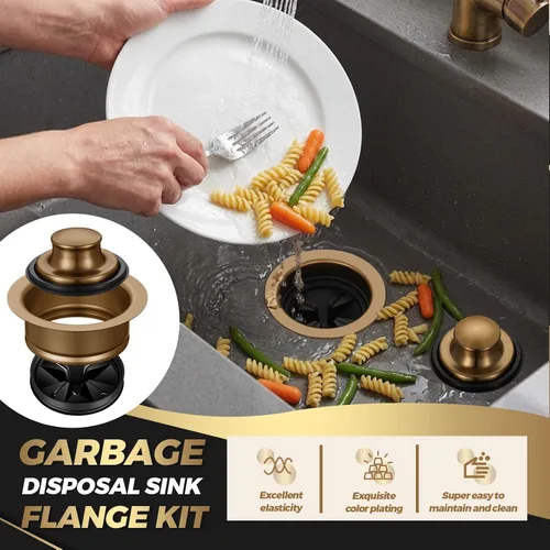 Vista 5 de Norme 5 Piezas Conjunto de Colador de Desagüe de Fregadero de Cocina de 3-1/2 Pulgadas Ensamblaje Brida de Triturador de Basura Tapón Obturador
