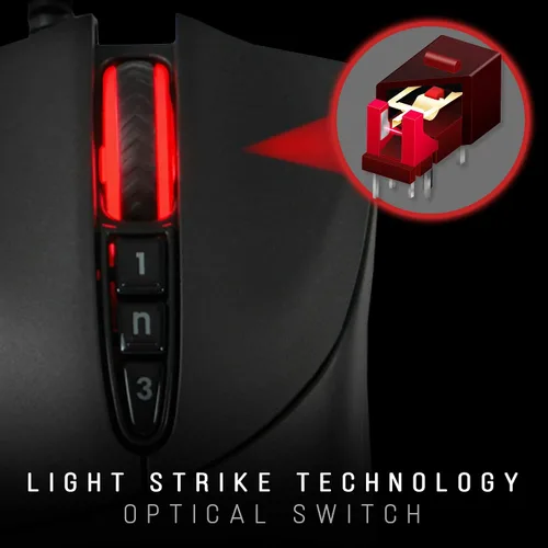 Vista 3 de Bloody SP30 - Mouse ergonómico para juegos con interruptor óptico, interruptor de mouse más rápido en juegos, sensor de grado entusiasta, 8 botones
