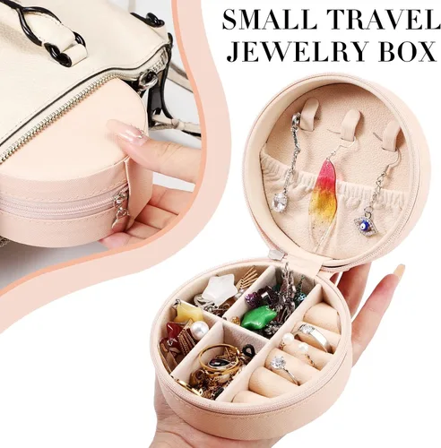 Vista 2 de Sasylvia 18 piezas pequeñas de viaje para joyas, organizador de joyas a granel para niñas y mujeres, cajas de regalo de dama de honor, metal