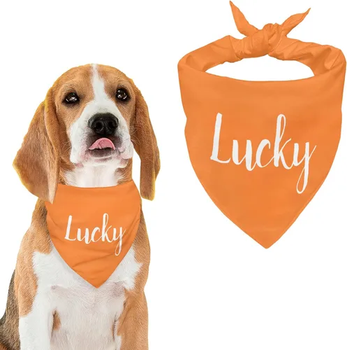 Vista 8 de Bandana personalizada para perro con nombre de poliéster, bandana personalizada para perro, triángulo, bufanda personalizada para mascotas