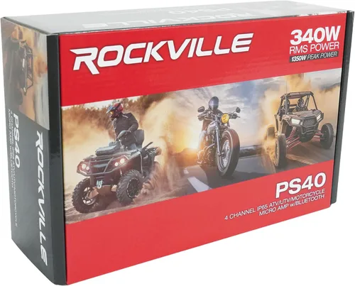 Vista 8 de Rockville PS40 4 canal ATV/UTV/motocicleta Bluetooth amplificador IP65 micro amplificador