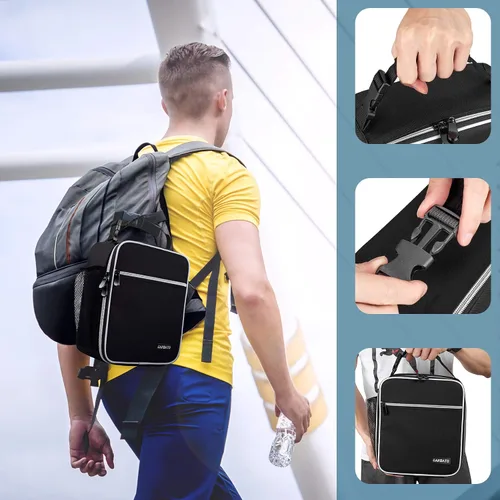 Vista 6 de Bolsa de almuerzo, caja de almuerzo aislada duradera, bolsa tipo tote reutilizable para adultos, bolsa de almuerzo para hombres, mujeres, adultos