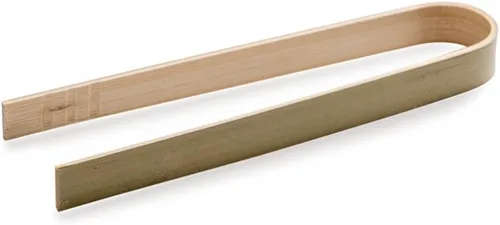 Vista 2 de Restaurantware Pinzas de bambú de 4 pulgadas, 100 pinzas de madera, resistentes a las grietas de bambú natural, pequeñas para catering o bufés