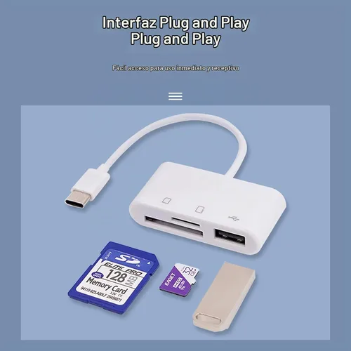 Vista 4 de [Paquete de 2] Lector de tarjetas SD para Android, adaptador de tarjeta micro SD a USB, lector de tarjetas SD USB C para lector de tarjetas