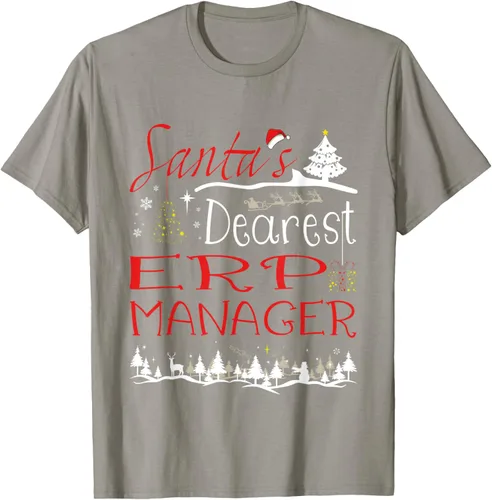 Vista 10 de ERP Manager Xmas Job Cute Christmas T-Shirt