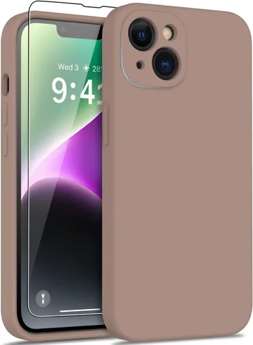 Vista 51 de DEENAKIN Funda compatible con iPhone 14 Plus con protector de pantalla, funda mejorada para cámara, goma de gel de silicona suave probada contra