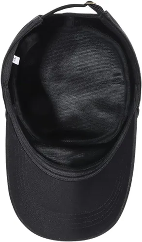 Vista 5 de QOHNK Gorra de béisbol de algodón para hombre y mujer, unisex, estilo cadete, militar, ajustable, con parte superior plana