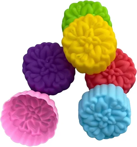 Vista 10 de 36 PCS Moldes para Hornear en Forma de Flor de Silicona Grado Alimenticio Antiadherente Mini Bandejas para Cupcakes, Pudines, Chocolates