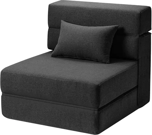 Vista 23 de SUYOLS Sofá Cama Plegable con Almohadas - Silla Convertible Sofá de Piso y Colchón para Dormir, Sleeper de Espuma Viscoelástica Plegable para Sala