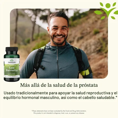 Vista 5 de Swanson Saw Palmetto - Suplemento de hierbas que promueve el apoyo a la salud de la próstata masculina - Suplemento natural para el cabello y apoyo