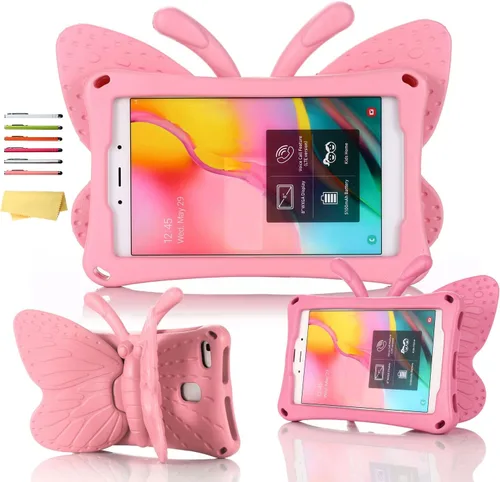 Vista 10 de Funda para tablet Kindle Fire 7 para niños (12.ª generación, versión 2022) con mango de pie de apoyo de forraje resistente, espuma EVA suave, a