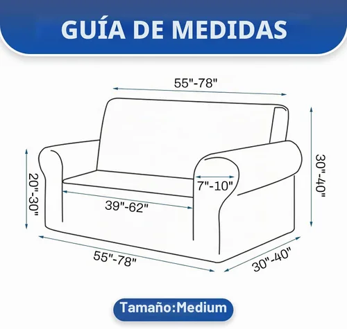 Vista 4 de Funda elástica para sofá biplaza, funda de sofá para sofá de 2 cojines (55-78 pulgadas), protector de muebles con parte inferior elástica para niños