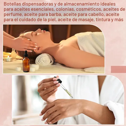 Vista 6 de 12 botellas con cuentagotas ámbar de 1 onza con 3 embudos de acero inoxidable y 1 cuentagotas de vidrio largo, botellas de vidrio de 1.0 fl oz
