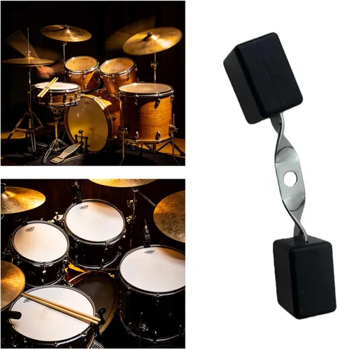 Vista 6 de Protector de protección de carcasa de tambor de goma, protector de borde elástico con soporte de metal de clip fácil, accesorios reductores de ruido