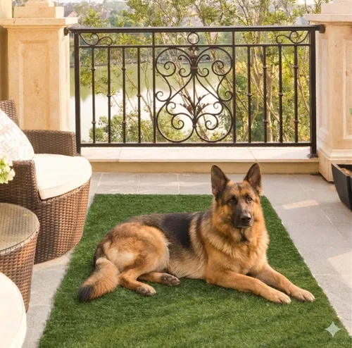 Vista 14 de [Usado] Ottomanson Césped Artificial Turf de 22" x 20' para Interiores y Exteriores, Alfombra de Césped Sintético con Agujeros de Drenaje