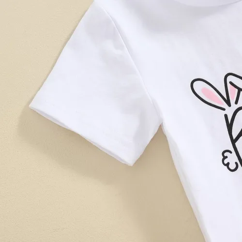 Vista 5 de Traje de verano para niñas pequeñas, camiseta de manga corta con estampado de fresa, pantalones acampanados, diadema, 3 piezas