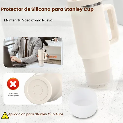 Vista 6 de Leakproof Flip Straw Lid Replacement for Stanley Quencher H2.0 Tumbler 40 OZ - Silicone Spill Proof Cup Top & Boot Set for Stanley, Dust-Proof Cover