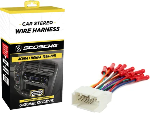 Vista 9 de Scosche HA08B Arnés de cableado de radio para Acura y Honda 1998-11 seleccionados 1998-11 - Arnés de cables de radio para estéreo de automóvil