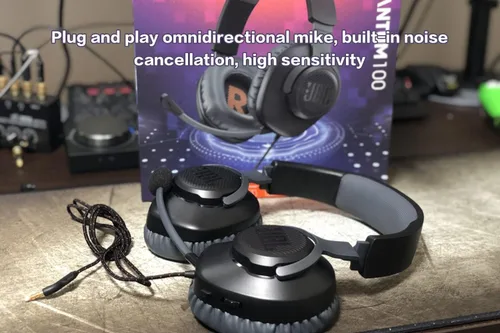 Vista 4 de UNCLE LIGHT Micrófono de juego de repuesto para JBL Quantum 100 (Q100) auriculares para juegos en PCXboxPSSwitchMAC, micrófono de pluma desmontable