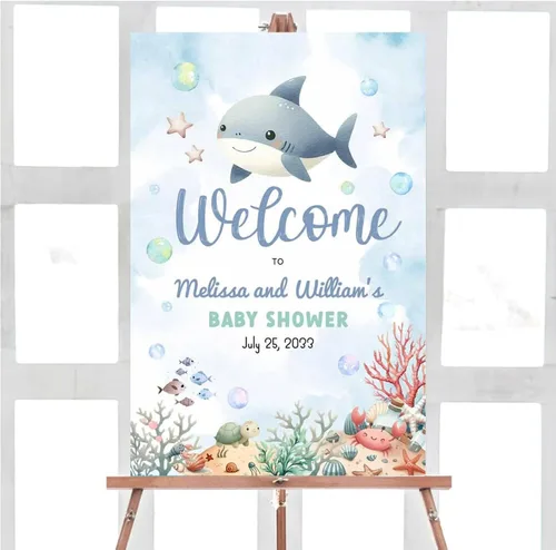 Vista 21 de Letrero de bienvenida para baby shower, personalizado, tema de dinosaurio para eclosionar, varios tamaños