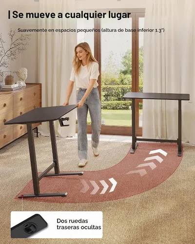 Vista 5 de SANODESK 32''x20'' Gas-Spring Lifting Mobile One-Piece Standing Desk