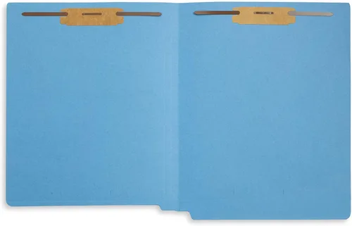 Vista 6 de Blue Summit Supplies 100 End Tab Fastener File Folders, Blue Reinforced End Tab, Letter Size, 11pt, 2 Prong Bonded Fasteners, for Medical Files