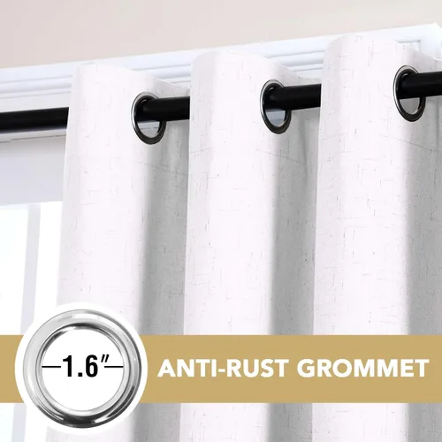Vista 33 de H.VERSAILTEX Cortina 100% opaca para dormitorio, 63 pulgadas de largo, con ojales, cara de lino, bloqueo de luz completa, cortina para sala de Arena
