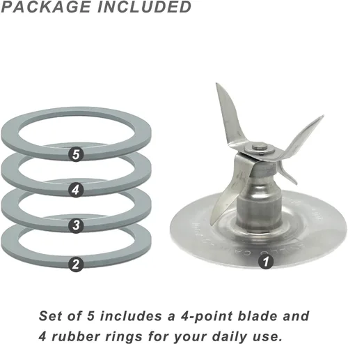 Vista 5 de Para Oster Blender Piezas de Repuesto Blender Ice Blade con Cuatro Juntas de Junta de Junta de Junta de Junta de Junta de Goma Kit de Actualización