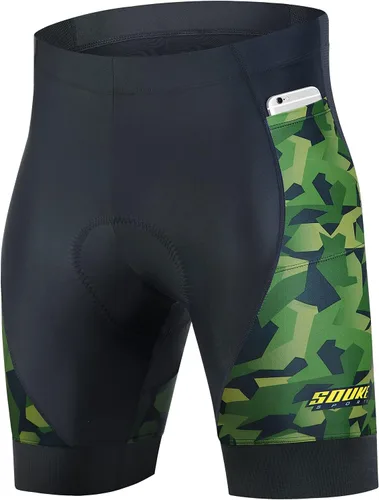 Vista 15 de Souke Sports Pantalones cortos de ciclismo acolchados para hombre, cómodos pantalones de ciclismo de carretera
