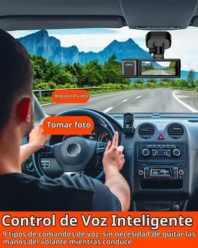 Vista 5 de Cámara de salpicadero Kingslim D4PRO delantera y trasera - Cámara de salpicadero dual para coche 4K + 2K con WiFi GPS, grabación interior opcional