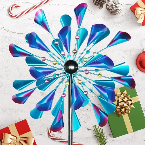 Vista 6 de Decoroca Hilanderos de viento para familias – Molinillos de viento grandes de metal para exteriores de 72 pulgadas – Bonita decoración al aire libre