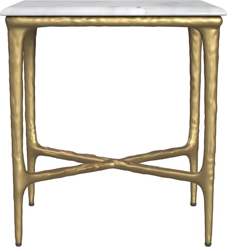 Vista 4 de Coaster Home Furnishings Baldwin - Mesa auxiliar rectangular con parte superior de mármol, color blanco y dorado