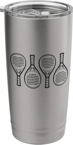 Vista 8 de Raqueta de pádel Equipo Deportivo Jugador de pádel Hombres Mujeres Vaso aislado de acero inoxidable
