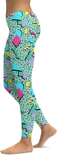 Vista 5 de Leggings artísticos de los años 80 para mujer, pantalones elásticos suaves y de cintura alta, sin costuras, para entrenamiento