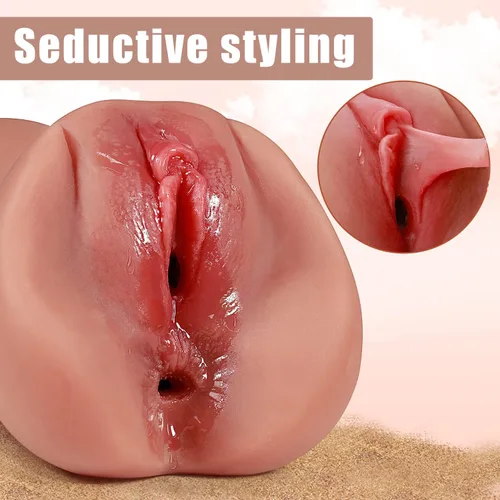 Vista 3 de Masturbadores masculinos con vagina de bolsillo de textura 3D realista y ano apretado, muñeca sexual, juguete adulto, juego anal y de felación