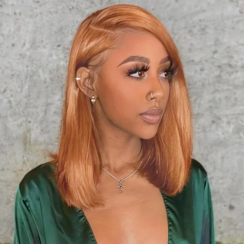 Vista 18 de Peluca Bob de pelo humano 13x4 encaje frontal HD estilo Bob corta y recta con parte lateral para mujeres negras, pelo humano prearrancado, sin De