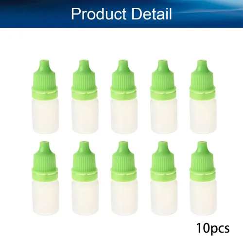 Vista 4 de Bettomshin Botellas de cuentagotas de plástico de 0.2 fl oz 10 unids botellas de gotero líquido de ojo exprimible vacías con tapas
