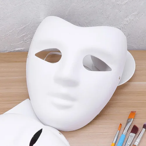 Vista 9 de NUOBESTY 5 máscaras faciales completas de papel en blanco pintables para Mardi Gras, mascarada, cosplay, 5