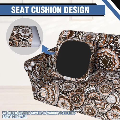 Vista 4 de Fundas elásticas para silla, fundas elásticas para sillón de 2 piezas, fundas de sofá lavables con diseño floral para sillón, protector de muebles
