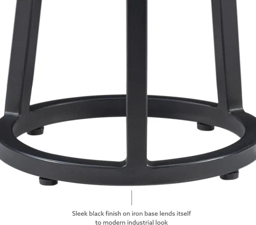Vista 9 de Powell Muriel - Mesa de bebida con tapa de mármol blanco con estilo industrial, base de altura ajustable de metal negro