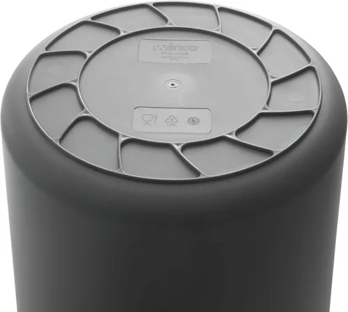 Vista 7 de Winco PTC-10G Cubo de basura redondo, 10 galones, plástico, gris