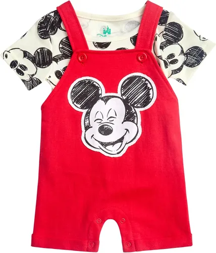 Vista 17 de Disney Conjunto de pantalones cortos para bebé, 2 piezas de Spiderman Mickey Mouse Cars Winnie the Pooh, conjunto corto de camisa corta (0-3M-24M)