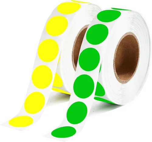 Vista 26 de 2000 Pcs Round Stickers 1/2 Inch Color Circle Red Green Dot Stickers Small Code Labels for Office Shop Yard Sale Home Classroom Marking Rojo+Verde
