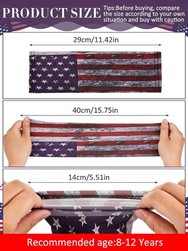 Vista 2 de Jecery 9 pares de mangas de brazo para niños y jóvenes, manga de compresión de fútbol, béisbol, bandera estadounidense para adolescentes, jóvenes