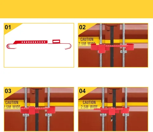 Vista 5 de Cerradura de puerta de carga de acero resistente/cerradura de contenedor de envío estándar con 4 llaves Rango de ajuste: 12-1/2" - 18-7/8