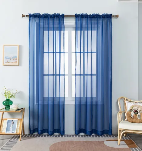 Vista 41 de WPM - Cortinas traslúcidas de color beige de 60 pulgadas de ancho x 95 pulgadas de largo, 2 paneles tratamiento de ventana para sala de estar