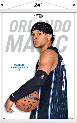 Vista 3 de Trends International NBA Orlando Magic - Póster de pared de Paolo Banchero Feature Series 23 con marco magnético