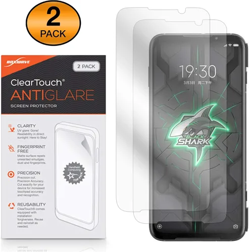 Vista 2 de BoxWave Protector de pantalla compatible con Xiaomi Black Shark 3 Pro – ClearTouch Anti-reflejo (paquete de 2), antihuellas dactilares mate